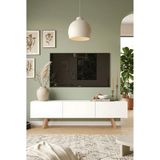 Robin Home Marlon Tv Ünitesi 3 Kapaklı 180 cm Ahşap Ayaklı Beyaz