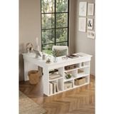 Robin Home Martin Kitaplık Raflı Çalışma Masası L Ofis Masası Beyaz (Raflar Oturunca Solda) - 120 cm x 50 cm