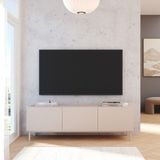 Robin Home Miami Tv Ünitesi Sehpası 3 Kapaklı Ahşap Ayaklı 150CM Kumsal - Bej
