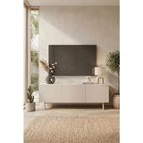 Robin Home Miami Tv Ünitesi Sehpası 3 Kapaklı Ahşap Ayaklı 180CM Kumsal - Bej