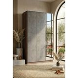 Robin Home Montana 3 Kapaklı Çekmeceli Aynalı Gardırop Gardrop Elbise Dolabı Beyaz / Gri Mo1