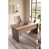 Robin Home Nexus 147X77 cm Ofis Çalışma Masası Bilgisayar Masası Yönetici Masası Sepet-Kumsal-Antrasit - Kahverengi