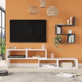 Robin Home Nexus Tv Ünitesi Tv Sehpası Raflı Beyaz-Antrasit - Antrasit - Gri