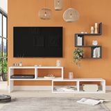 Robin Home Nexus Tv Ünitesi Tv Sehpası Raflı Beyaz-antrasit
