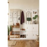 Robin Home Nova Beyaz Aynalı Vestiyer Portmanto Modern Tasarım 180 cm Yükseklik 180 cm Genişlik