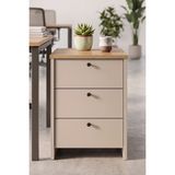 Robin Home Opus 45X40 cm 3 Çekmeceli Ofis Keson Komodin Sepet-Kumsal - Kahverengi