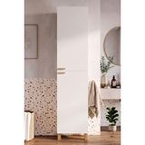 Robin Home Porto 2 Kapaklı Ahşap Ayaklı Çok Amaçlı Banyo Boy Dolabı Havluluk Düzenleyici Beyaz