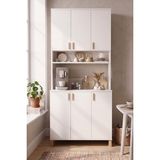 Robin Home Porto 45 cm Derinlik Çok Amaçlı Mutfak Dolabı Kahve Köşesi Kiler Erzak Airfry Dolabı Terek Beyaz