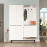 Robin Home Rita Portmanto Vestiyer Ayakkabılık Metal Ayaklı Beyaz - 010 - Beyaz