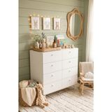 Robin Home Robinhome Bebek Odası Çocuk Odası Geniş Şifonyer 8 Çekmeceli Ahşap Ayaklı Beyaz