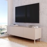 Robin Home Robinhome Miami Tv Ünitesi Sehpası 3 Kapaklı Ahşap Ayaklı 150cm Kumsal Bej