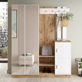 Robin Home Sofia Aynalı Vestiyer Portmanto Ayakkabılık Beyaz 180 cm x 147 cm - Renkli