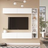 Robin Home Tara Tv Ünitesi Kitaplık Duvara Monte Beyaz