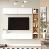Robin Home Tara Tv Ünitesi Kitaplık Duvara Monte Sepet-Beyaz