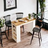 Robin Home Thales Bar Masası Mutfak Yemek Masası Atlantik Çam-Beyaz