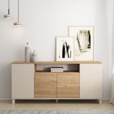 Robin Home Urban Konsol 4 Kapaklı 2 Çekmeceli Ahşap Ayaklı 180CM Kumsal-Sepet - Bej