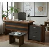 Robin Home Verona Abc Ofis Büro Masa Takımı Ofis Masası + Keson + Ofis Sehpası - 702 Kahverengi