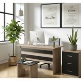 Robin Home Verona Abc Ofis Büro Masa Takımı Ofis Masası + Keson + Ofis Sehpası - Meşe - Siyah