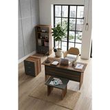 Robin Home Verona Abcd Ofis Büro Çalışma Masası Takımı Barok-Gri - Y: 74 cm D: 60 cm G: 140 cm - Meşe