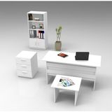 Robin Home Verona Abcd Ofis Büro Masa Takımı Masa + Sehpa + Keson + Kitaplık - Beyaz