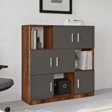 Robin Home Verona G Ofis Klasör Dolabı Kitaplık Barok-Gri Abanoz