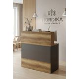 Robin Home Verona Ofis Karşılama Bankosu Barok-Antrasit Ahşap Malzeme 90 cm Genişlik 110 cm Boy - Kahverengi