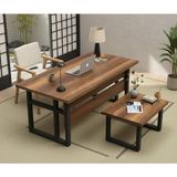 Robin Home Vivaldi Ab Ofis Büro Masa Takımı Masa + Sehpa Barok - Y: 73 cm D: 90 cm G: 80 cm - Ceviz