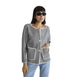 ROBİN Kadın Uzun Slim Fit Hırka, Havuz Yaka, Gri, ST