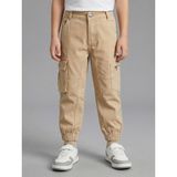 Robin Kids Erkek Çocuk Kargo Cepli Bej Kot Pantolon - 6 - 7 Yaş