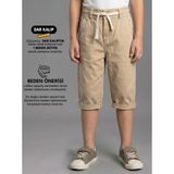 Robin Kids Erkek Çocuk Krem Gabardin Lastikli Kapri Pantolon - 15 - 16 Yaş