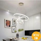 Robin Modern Üçlü 3 Lü Sarkıt Avize Beyaz Ledli - Gri