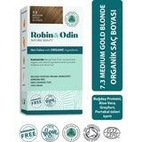 Robin & Odin Organik Amonyaksız Silikonsuz Parabensiz Vegan Kalıcı Saç Boyası 7.3 Medium Gold Blonde /Orta Altın Sarı