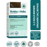 Robin & Odin Organik Amonyaksız Vegan Kalıcı Saç Boyası 5.3 Gold Brown/Altın Yansımalı Kahve