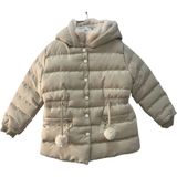 Robin Ponponlu Kız Mont - 6 - 7 Yaş - Krem