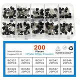 Robiz 200 Adet Transistör Seti Kutulu 10 Tip Npn Pnp TO-92 BC327 BC337 BC517 BC547 BC548 BC549 BC550 BC556 BC557 BC558