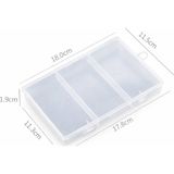 Robiz 3 Bölmeli Şeffaf Plastik Organizer Kutu 17.5X11X2CM Elektronik Komponent Vida Kondansatör Direnç Saklama Kutusu
