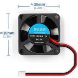 Robiz Dc 5V Fan 30X30MM 3X3CM 0,2A 1800 Rpm Raspberry Pı 3 Pı 2 Ras 3 B