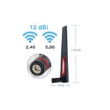 ROBİZ (DİŞİ) 2.4ghz 5.8ghz Rf Gsm Wifi Sinyal Kuvvetlendirici Anten 12dbi Dual Band Anten Rp Sma Erkek