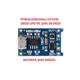 Robiz Korumalı Lityum Pil Şarj Devresi Modülü TP4056 1A 18650 Battery Charger + Protection Microusb