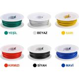 Robiz Kutulu 6 Renk Makaralı 18AWG 0.9mm 8A 30 Metre Elektrik Kablo Seti Montaj Test Pcb Prototip Lehimleme Elektronik Devre Breadboard Atlama Kablosu Robot Diy Rc Pil