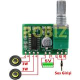 Robiz PAM8403 5V Mini Ses Yükseltici Class D 2X3W Amfi Kartı Ses Kontrol Potlu Yüksek Performans