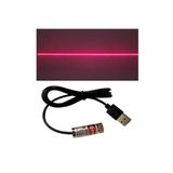 Robiz USB Kablolu 5mw 650NM Kırmızı Çizgi Lazer Modül 1 Metre Kablo Lens ile Odak Ayarlı 12MM Çap