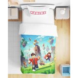 Roblox 3D Dijital Baskılı Tek Kişilik Erkek Çocuk Genç Çarşafsız Nevresim Takımı - Renkli - 160 x 220 cm