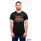 Roblox All Karakter Characters Unisex Tişört T-Shirt - Siyah