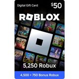Roblox Hediye Kartı 5250 Robux Dijital Kod Global Kullanım İçin 50 Dolar Değerinde