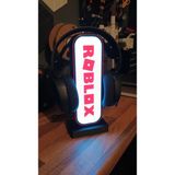 Roblox LED Işıklı Oyuncu Kulaklık Standı Masa üstü kulaklık standı - Beyaz