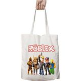 Roblox Tasarımlı Iki Taraf Kalıcı Yıkanabilir Okul Plaj Omuz Bez Çanta