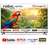 Robo 75 Inç 190 Ekran 4K Ultra Hd Uydu Alıcılı Smart QLED Google Tv - siyah