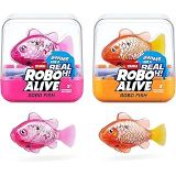 ROBO ALIVE Robo Fish ZURU Su Aktive Edilmiş Renk Değiştiren Robotik Yüzme Balıkları (Pembe + Altın) Piller ile birlikte gelir, Amazon'a Özel (2 Paket) Seri 3 Banyo Oyuncağı