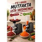 ROBO Elektrikli Kıyma Makinesi ve Sebze Rende Makinesi – 500W, 7 Aparat, 3 Kıyma Diski (3-5-7 mm), Sucuk ve İçli Köfte Aparatlı